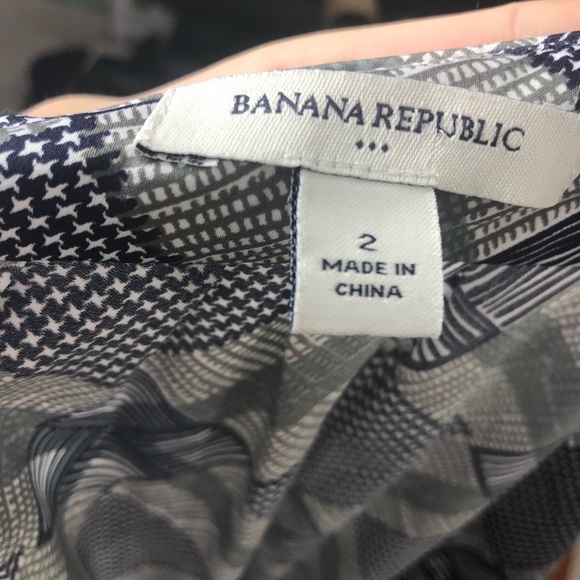 Blue, White & Gray Banana Republic Wrap Dress - Picture 4 of 4